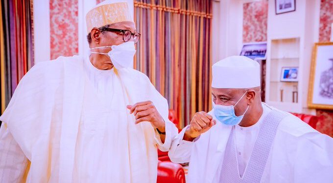 Buhari, Tambuwal Meet Behind Closed-door At Villa