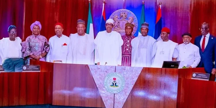 Buhari Meets Amaechi, Malami, Other Outgoing Cabinet Members