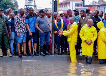 Flooding: Obasa Inspects Failed Portion Of Okekoto Junction As Repair Works Commenced