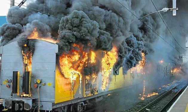 Fire Razes A Section Of Blue Rail Line In Lagos