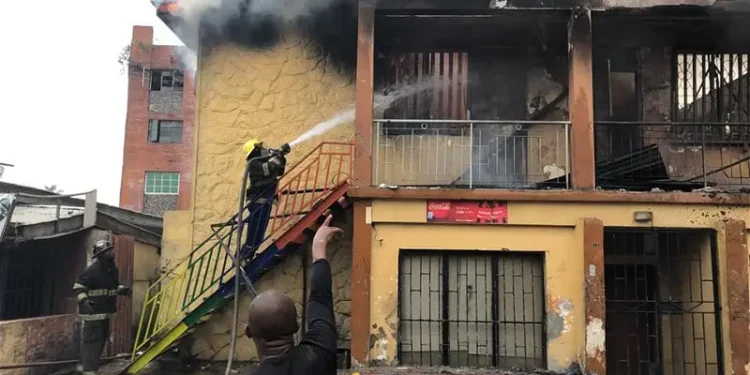 Fire Guts Olowu Spare Parts Market In Lagos