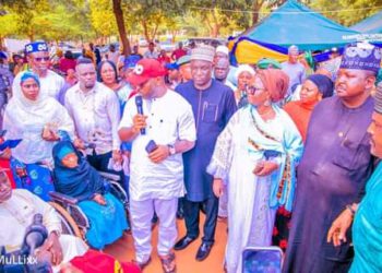 DAY 45 OF PRE-INAUGURATION HANGOUTS: TINUBU’S DAUGHTER, APC SENATOR-ELECT IN ATTENDANCE AS THOUSANDS OF PHYSICALLY CHALLENGED GET FREE WHEELCHAIRS, CRUTCHES AND FEEDING