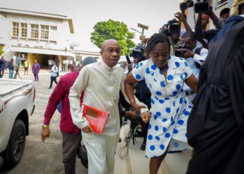 Suspended CBN Gov., Emefiele Arrives Court With Bible