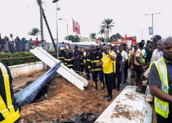 Four Escape Death As Helicopter Crashes In Ikeja, Lagos