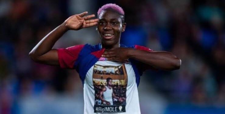 Super Falcons Forward Asisat Oshoala Honours Mohbad In Spain