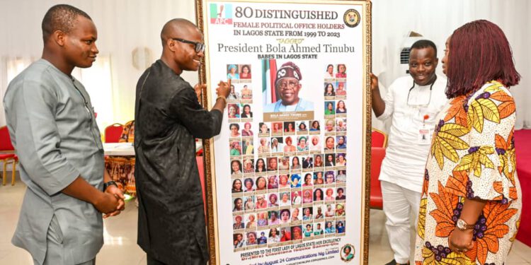 August24news Presents Frame Of 80 Distinguished Lagos Women To First Lady, Ibijoke Sanwo-Olu