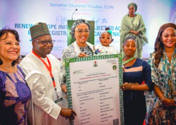 Oluremi Tinubu Unveils Commemorative Birth Certificate to Accelerate Birth Registration in Nigeria