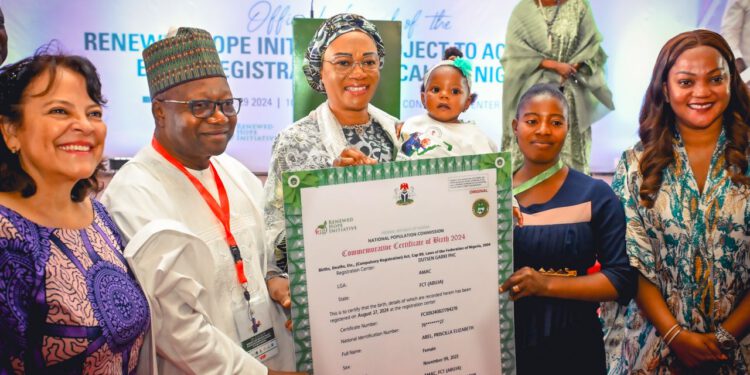 Oluremi Tinubu Unveils Commemorative Birth Certificate to Accelerate Birth Registration in Nigeria