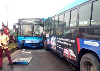 Several Passengers Injured as Two BRT Buses Collide in Lagos