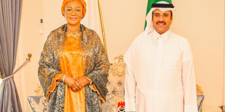 Photo News: First Lady Oluremi Tinubu Welcomes Qatari Ambassador to Aso Villa