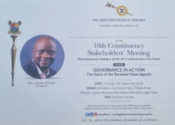 Orelope Invites Stakeholders to 10th Lagos Assembly Constituency Meeting in Alimosho